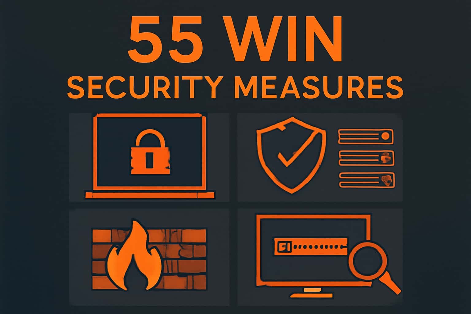 Visual representation of 55 Win Security Measures with emphasis on user account safety.