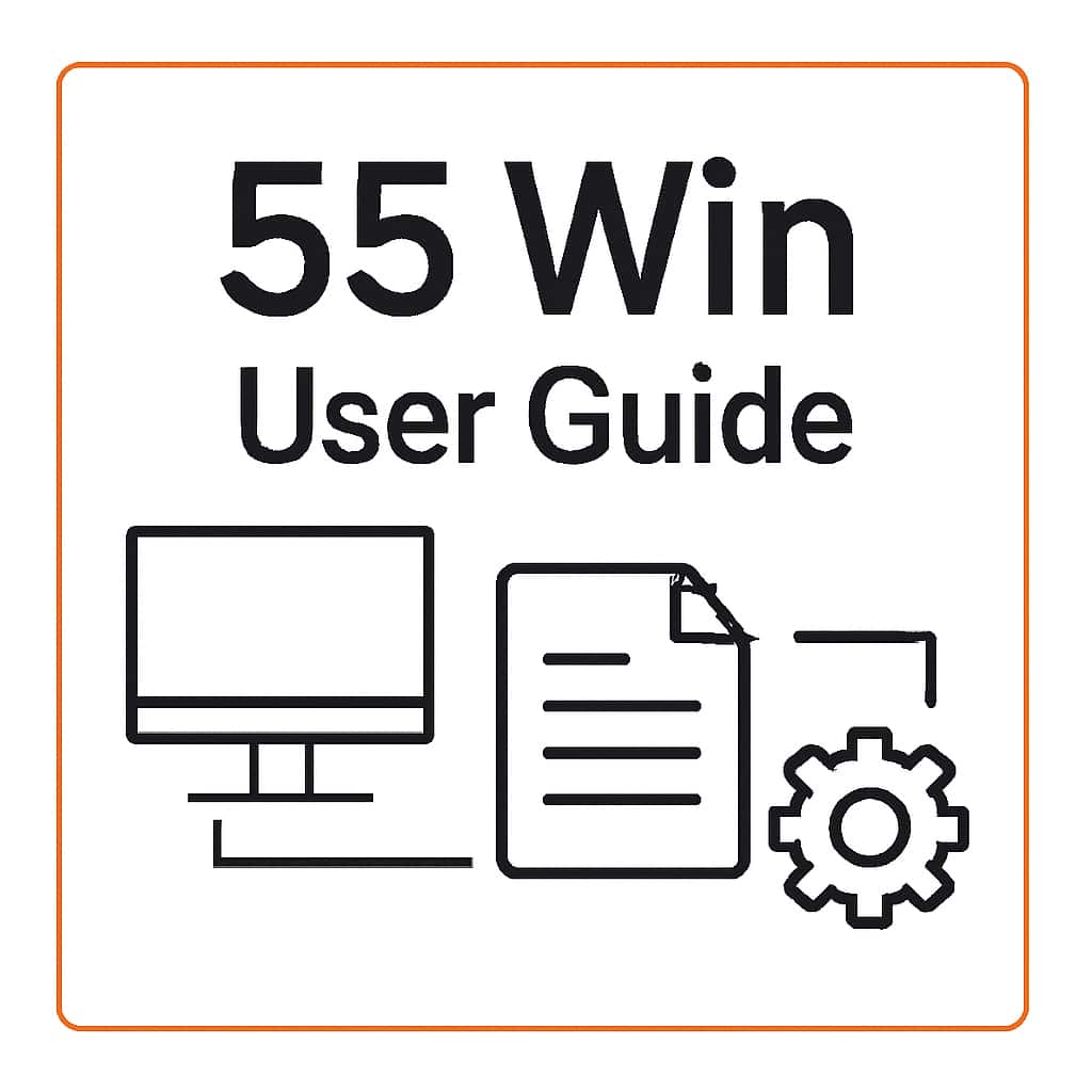 Illustration depicting 55 Win User Guide information.