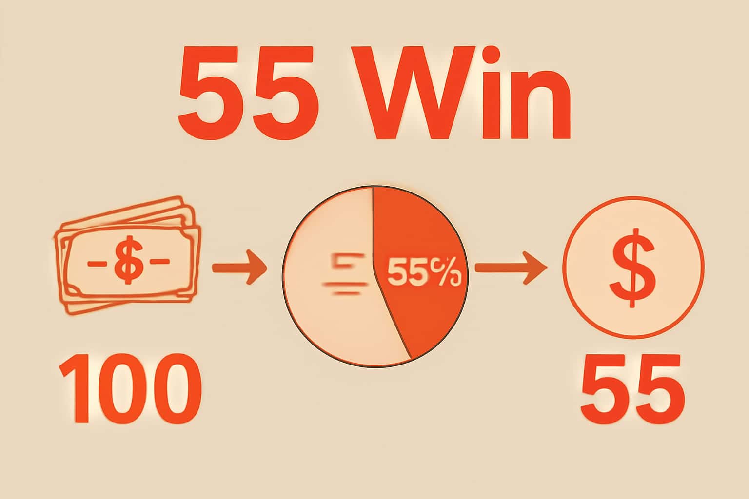 Informational scene depicting the functionalities of 55 Win.
