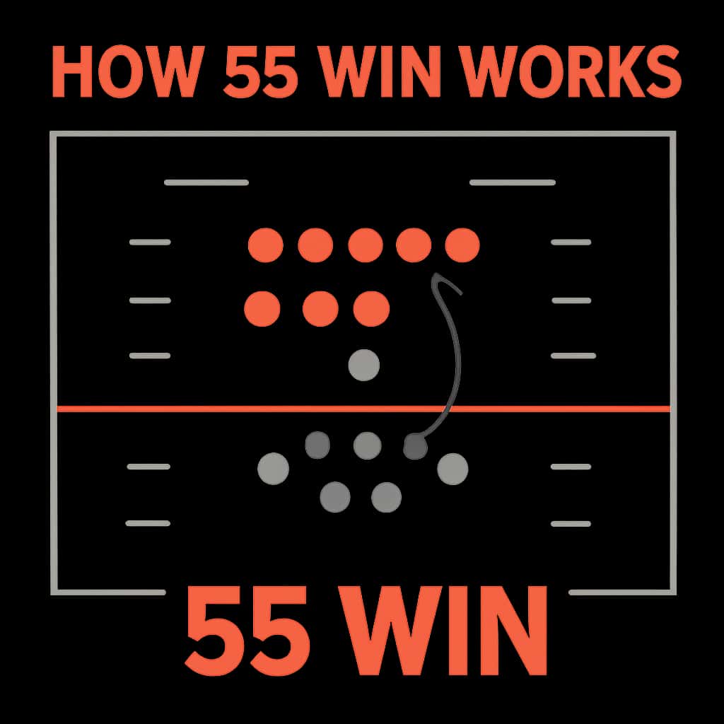 Diagram illustrating key features of How 55 Win Works.