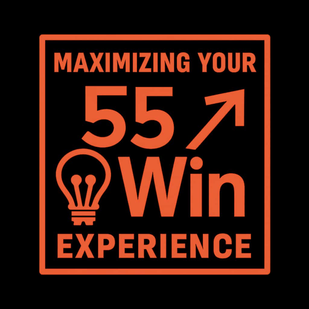 Icon representing user guidance for the 55 Win platform.