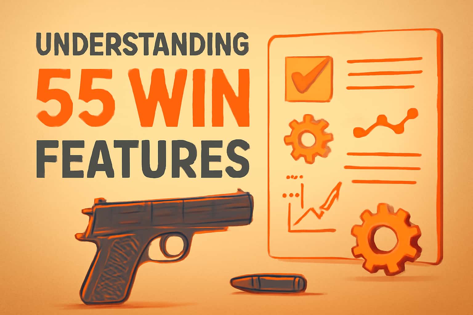 An informative visual representation of 55 Win features.